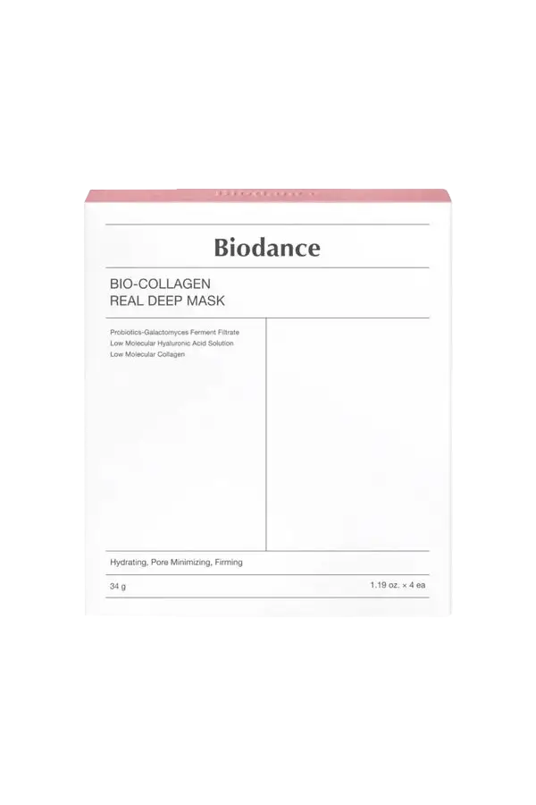 Bio Collagen-Real Deep Mask - 4 Sheets, 1.19 Oz 34g Each